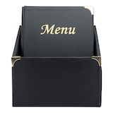 thumbnail of Securit® Basis-Sortiment Menükartenhalter im Karton - (4 Einzeleinlagen, zeigen 8xA4)- Set von 10 A4-Menükartenhaltern