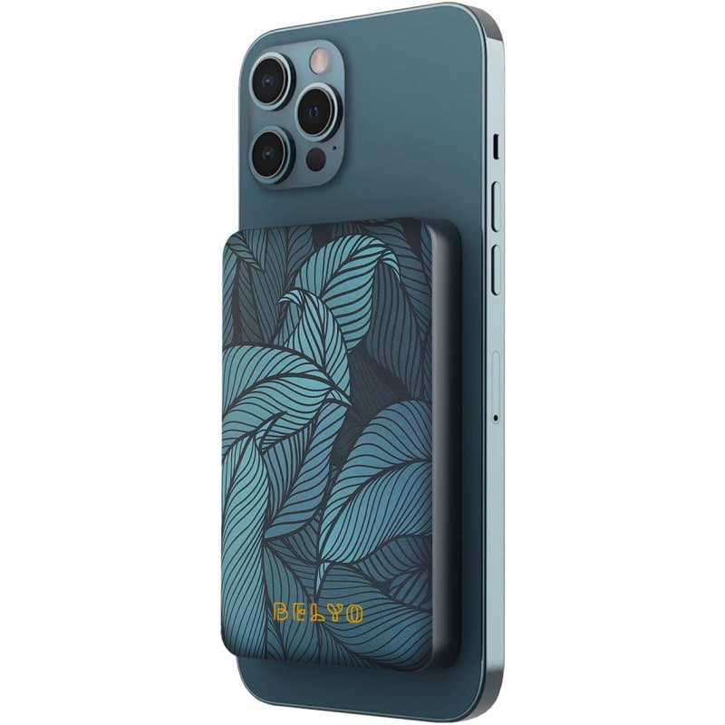 Batterie Externe Induction Magnétique Belyo 5000 Mah Vert Et Noir