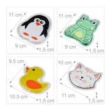 thumbnail of Relaxdays Kühlpads Kinder, 4er Set, Kalt Warm Kompresse, Tiermotive, Kinderkühlpads mit Gel, wiederverwendbar, bunt