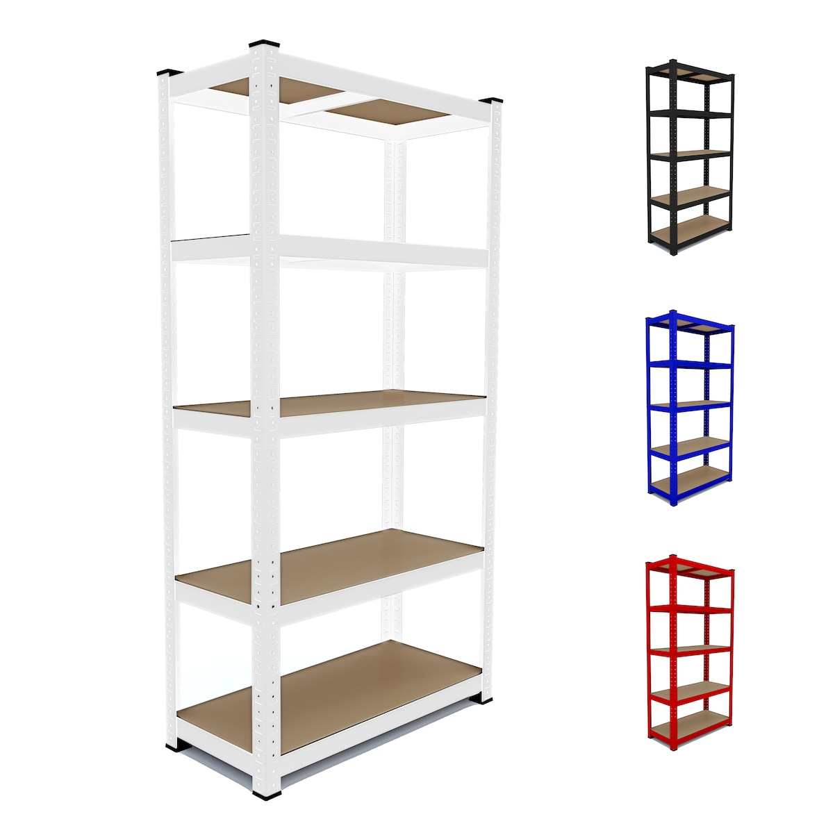 Scaffale In Metallo E MDF Ad Alta Portata Fino a 875 kg Con 5 Ripiani Regolabili Per Garage Officina Cantina Capannone Magazzino 180x90x40 cm (Bianco)