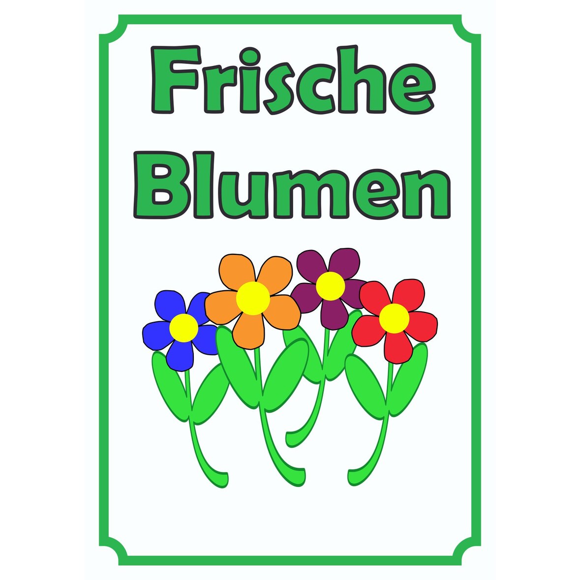 Verkaufsschild Schild Blumen Hochkant A3 Rückseite selbstklebend