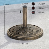 thumbnail of Runder Sonnenschirmständer, 12 kg Harz Outdoor-Schirmständer, Sonnenschirmfuß für 34/38/48 mm Schirmstangen, Bronze
