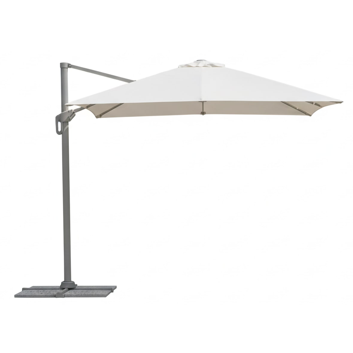 ombrellone in alluminio colore creta,3x4 mt.,con palo laterale,telo ecru'
