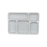 thumbnail of Plateau repas 5 compartiments en plastique blanc 318+34x223 mm par 50