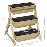 thumbnail of Outsunny Horta de Escada de 3 Níveis com Orifícios de Drenagem 71x61x77cm Natural