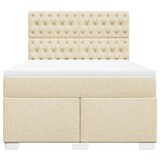 thumbnail of vidaXL Boxspringbett mit Matratze Creme 160x200 cm Stoff