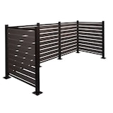 thumbnail of Alu Mülltonnen-Zaun HWC-K57, Mülltonnenverkleidung, Holzoptik erweiterbar 130x300x110cm ~ grau