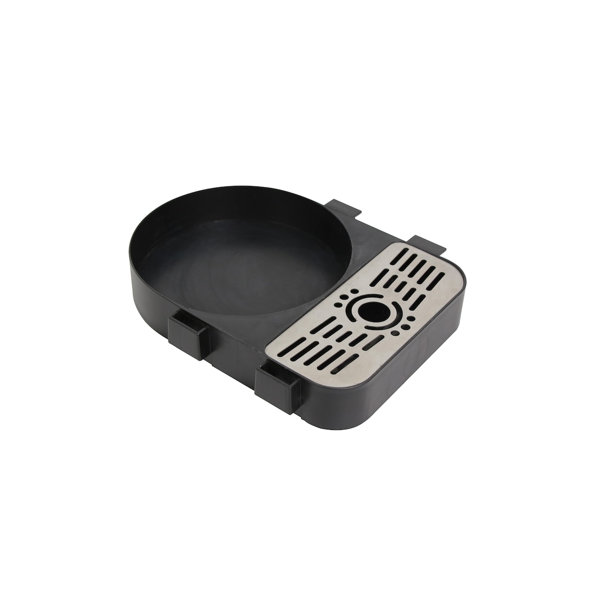 METRO Professional Bandeja recogegotas para dispensadores ABBG003, polipropileno / acero inoxidable, 25.5 x 20 x 4 cm, negro / plata