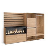 thumbnail of Credenza, Mobile, Buffet, Stoccaggio, 227x35x145cm, Camera da letto, Camino elettrico XXL, Scarpiera, Armadio Aperto, Rovere _ 448_36
