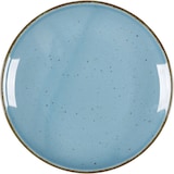 thumbnail of Assiette plate, série Hotel, turquoise, mouchetée de brun, Ø 210 mm