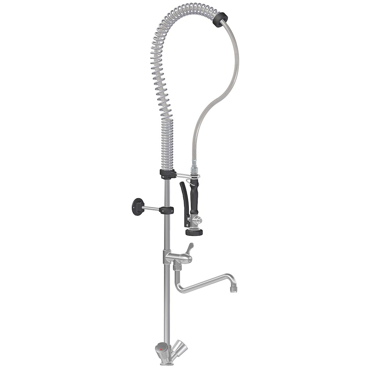 vaiotec TOPLINE Geschirrwaschbrause mit Schwenkauslauf & 2 Mischventilen - Einloch, 105 x 350 mm