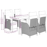 thumbnail of vidaXL 5-tlg. Garten-Essgruppe mit Kissen Beigemischung Poly Rattan