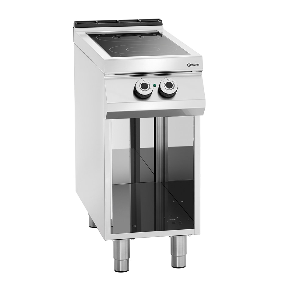 Fornuis | Elektrisch | Keramisch | 2 Kookplaten | 2x 4kW | Open Onderstel | 400x900x900(h)mm