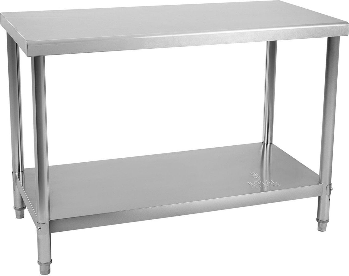 Helloshop26 - Mesa de trabajo de cocina profesional 120 x 70 cm capacidad 115 kg acero inoxidable 14_0003683