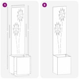 thumbnail of vidaXL Blumentopf mit dekorativem Paneel Silber 32 x 140 cm Edelstahl