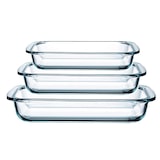 thumbnail of HGMD Ovenschalen Set - 3 Delig - 1L - 1,6L - 2,2L - Rechthoekig - Glas - Vaatwasserbestendig