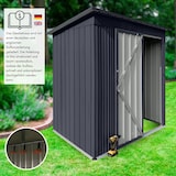 thumbnail of Gerätehaus S– verzinktes Metall in Anthrazit| Inkl. Schloss & Werkzeughaken | wetterfester Geräteschuppen, Gartenhaus