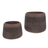 thumbnail of Cache pot aride grand modèle -  Marron Rond Pierre Reconstituée Amadeus 29.00x29.00 cm