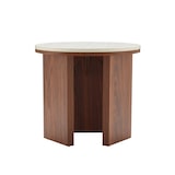 thumbnail of Table basse effet bois ronde diam 50 cm bois foncé