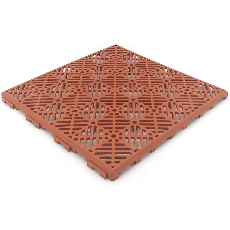 Geventileerde anti-vocht tegel 30x30x1,5cm - Polypropyleen - Tegelkleur - Kamers, zwembaden, badkamers, kleedkamers, terrassen