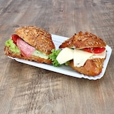 thumbnail of 6x Pur Pappteller aus Porzellan 24,5x16cm weiß Servier-Teller Kuchen Burger