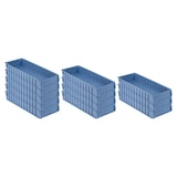 thumbnail of PROREGAL 12x Regalkasten 600 BN mit Etikett & Schutzhaube | HxBxT 9x23,4x60cm | 9,4 Liter | Sichtlagerkasten, Sortimentskasten