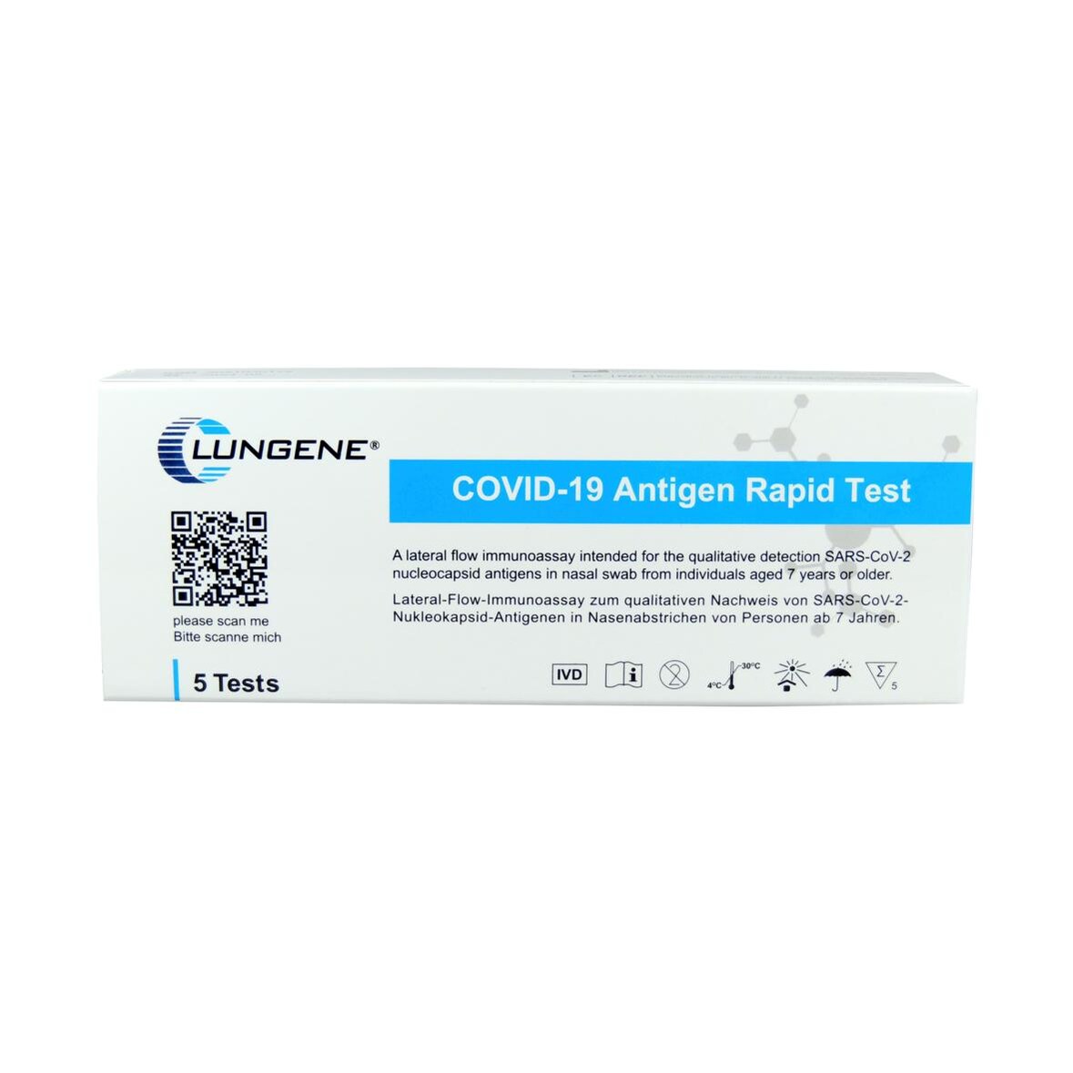 COVID-19 Antigen Rapid Test, Laientest (Nase), 5er Set