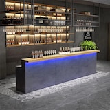 thumbnail of Theke und Empfangstheke, Kaffee- und Barbereich, Doppelarbeitsfläche, geeignet für Geschäfte, Grau 140x60x100cm【YZHU 140】