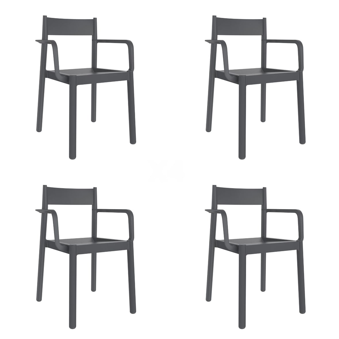 garbar DANNA Poltrona Interior, Exterior Set 4 Cinza Escuro