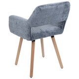 thumbnail of Décoshop26 -Gepolsterter Esszimmerstuhl mit Armlehnen aus dunkelgrauem Chenille-Stoff und Beinen aus Buchenholz 04_0009845