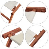 thumbnail of Liegestuhl weiß Fußablage u Kissen Deckchair klappbar Sonnenliege Holz Gartenliege 10-303 F KD