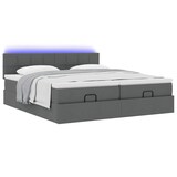 thumbnail of vidaXL Ottoman-Bett mit Matratzen & LEDs Dunkelgrau 180x200 cm Stoff
