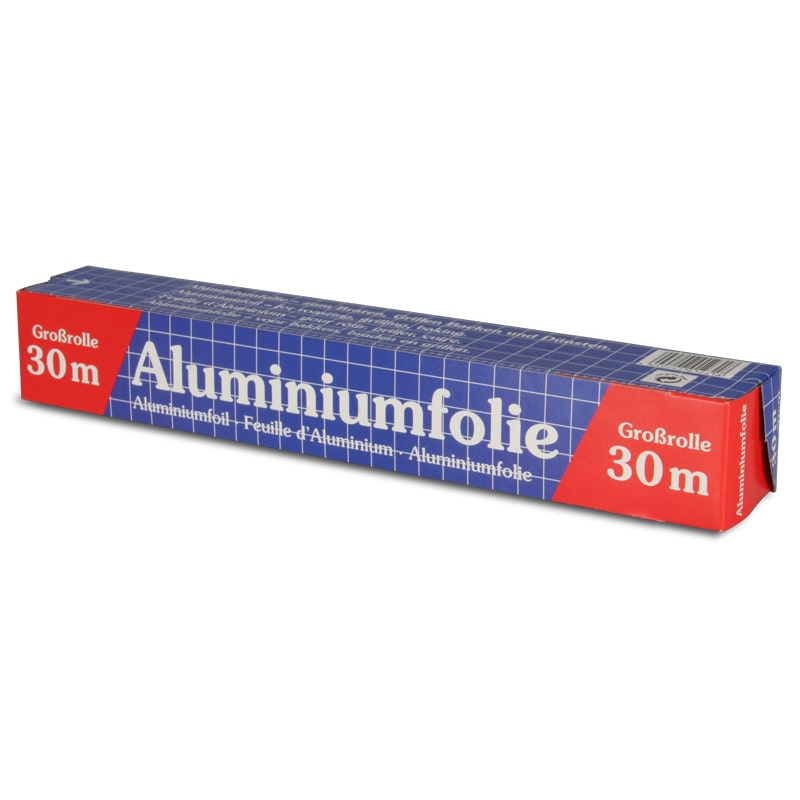 24x Aluminiumfolie 11my 30cm breit 30m auf Rolle in Karton Spenderbox