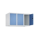thumbnail of C+P Aufsatzschrank Classic PLUS, 3 Abteile, HxBxT 50x90x50cm, Zylinderschloss, Hellgrau/Fernblau von PROREGAL