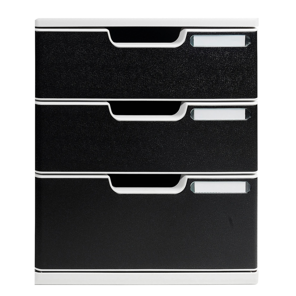 Exacompta 325014D 1x MODULO A4 modulaire ladenbox met 3 gesloten laden voor A4+ documenten, Office, grijs-zwart