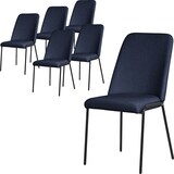 thumbnail of ML-Design Esszimmerstuhl 6er Set Dunkelblau, moderne Polsterstühle mit Metallbeinen für Esszimmer