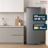 thumbnail of homeX Kühlschrank ohne Gefrierfach groß, freistehender Vollraumkühlschrank - 242 Liter, leise, silber, CS2421E-S
