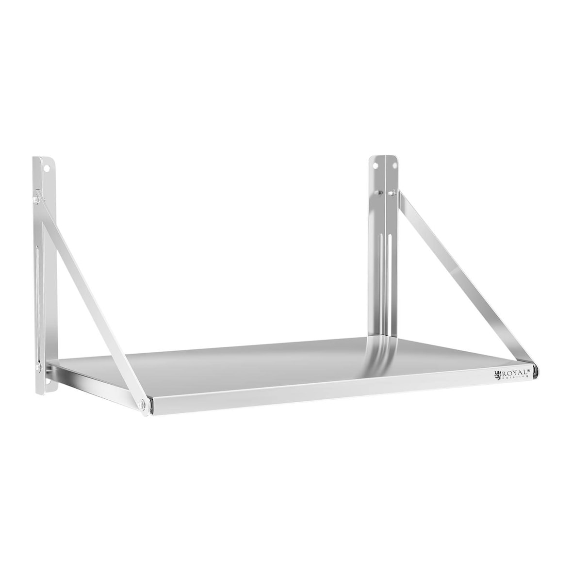 Royal Catering Estante de pared - plegable - 80 x 45 cm - 40 kg - acero inoxidable
