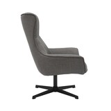 thumbnail of SalesFever Polstersessel | mit Drehfunktion | Bezug Strukturstoff | Gestell Metall schwarz | B 85 x T 83 x H 103 cm | grau