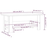 thumbnail of Mesa de centro madera de ingeniería gris Sonoma 102x55x42 cm