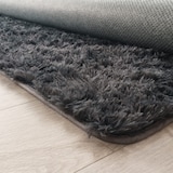thumbnail of Hochflor Teppich Shaggy waschbar Unifarben Schlafzimmer schmutzabweisend Anthrazit Rund 160D | 100% Polyester | Florhöhe: 33 mm | pflegeleicht