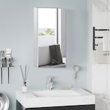 thumbnail of HOMCOM Armario de Baño con Espejo Armario de Pared para Baño con Puerta 2 Estantes de Almacenamiento y Marco de Acero Inoxidable 30x14x55 cm Plata