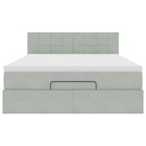 thumbnail of vidaXL Ottoman-Bett mit Matratze Hellgrau 140x200 cm Samt