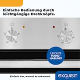thumbnail of Exquisit Einbaubackofen, Backofen Einbaugerät Silber, 62 L Garraum, Einfache Bedienung, Backofen klein, EBE 555-1.1