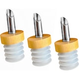 thumbnail of Ausgießer für Flaschen aus Edelstahl in Holz- 3er Set