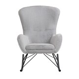 thumbnail of SalesFever Schaukelstuhl | Bezug Lammfelloptik | B 70 x T 94 x H 102 cm | Hellgrau