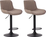 thumbnail of 2er Set Barhocker BEKIM - Stoff Taupe 50x50x86 cm Schwarz | Barstuhl Höhenverstellbar Mit Lehne Drehbar Tresenhocker Tresenstuhl Kneipenhocker