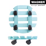 thumbnail of WAGNER Pflanzenroller HOLIDAY Ø 30 x 8 cm, für innen, Massivholz geriffelt, türkis, Tragkraft 100 kg, EU Ware - 20018401