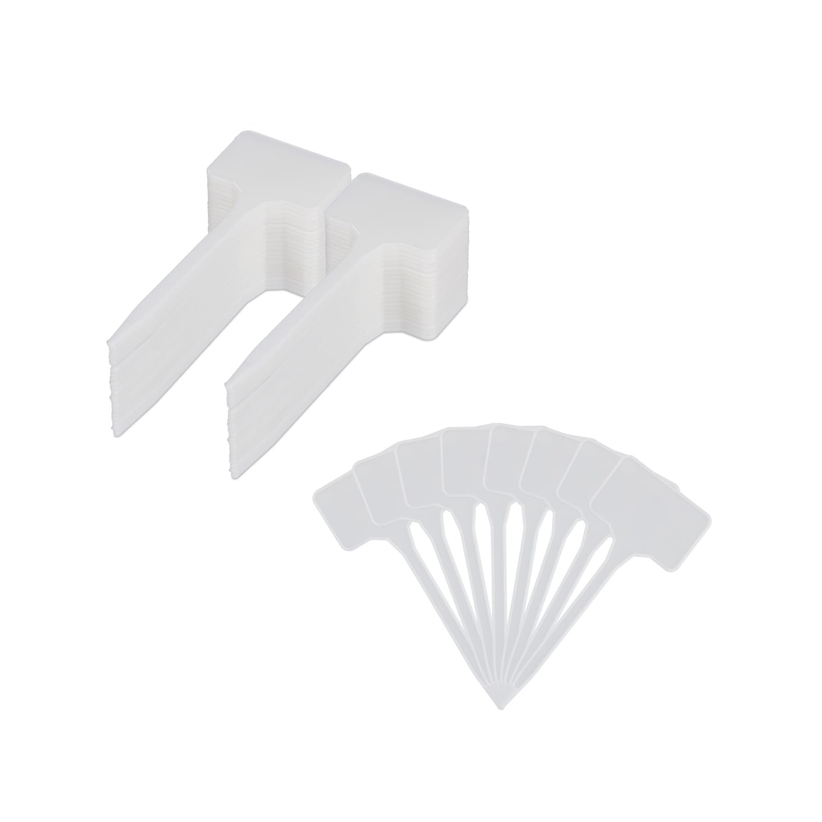Relaxdays Pflanzenschilder 100er Set, zum Beschriften, Beet & Anzucht, HxB 14,5x5,5 cm, Kunststoff Pflanzenstecker, weiß