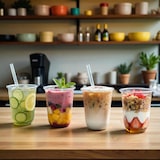 thumbnail of 400x  rPET U Form Clear Cup, Bubble tea Smoothie Becher 350ml (12oz), Ø 95mm